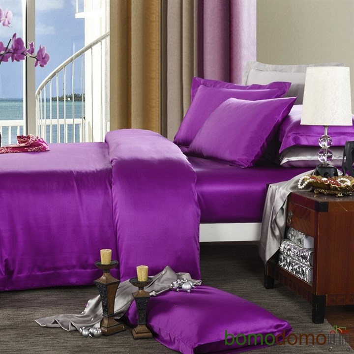 Шелковое постельное белье Violet евромакси - фото 102004