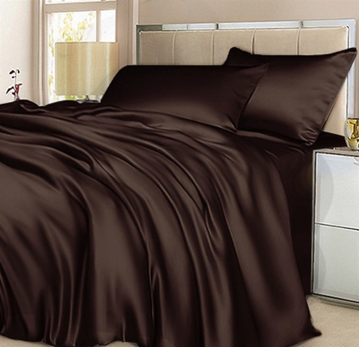 Шелковое постельное белье Chocolate евромакси - фото 114595