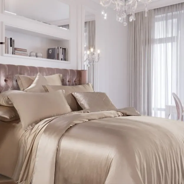 SILK COTTON SHARM Шелковое постельное белье евромакси MS1001 EM