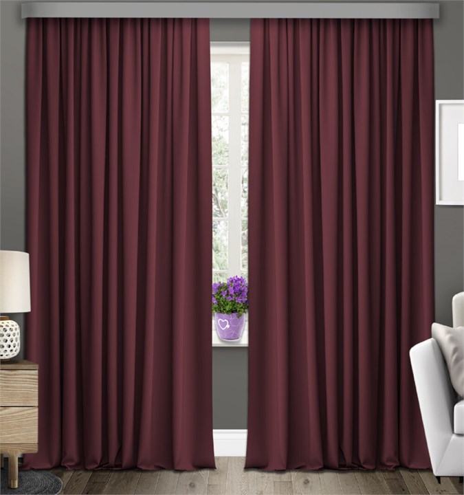 Готовые шторы Габриэль (выс.300) бордовые 74004 - фото 195109