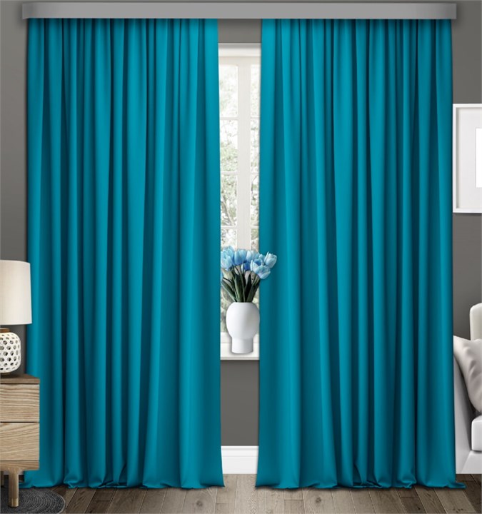 Готовые шторы Габриэль (выс.300) бирюзовые 74006 - фото 195129