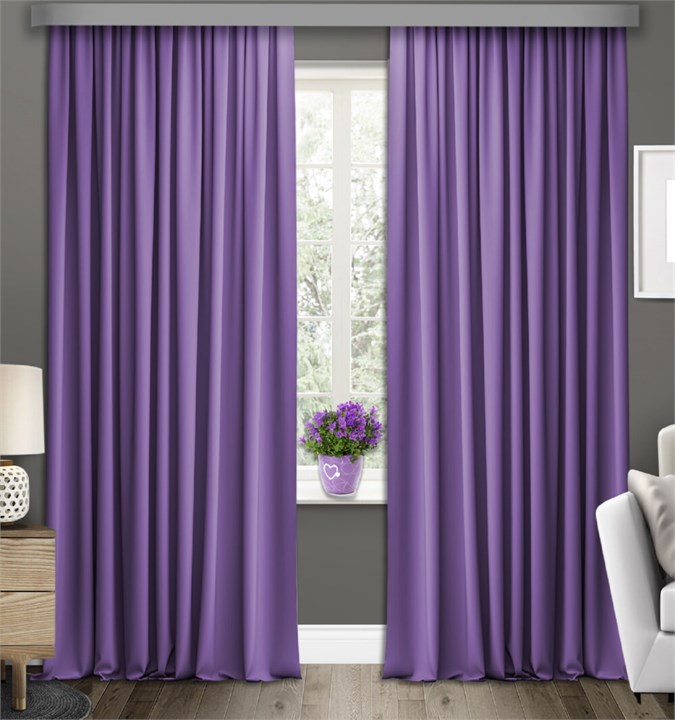 Готовые шторы Габриэль (выс.300) сиреневые 74007 - фото 195144