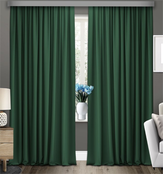 Готовые шторы Габриэль (выс.300) изумрудно-зеленые 74008 - фото 195154