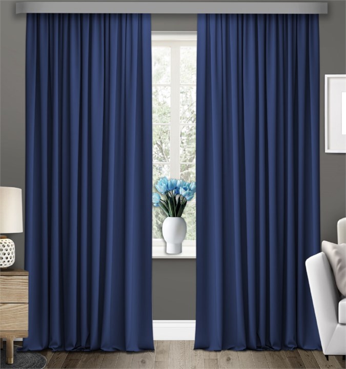 Готовые шторы Габриэль (выс.300) синие 74009 - фото 195164