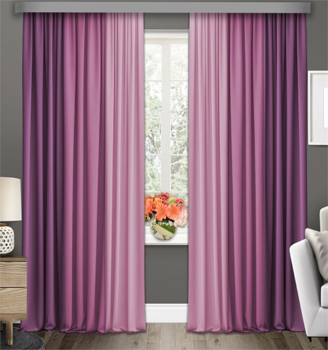 Готовые шторы Габриэль Трио (выс.280) брусника/малина/роза 75008 - фото 195270