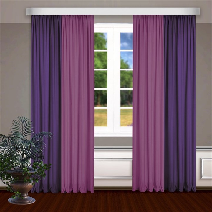 Комбинированные шторы Габриэль, фиолетовый/малиновый - фото 99405