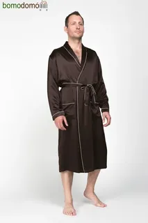 ШОКОЛАД PREMIUM XXXXL (56-58) Мужской шелковый халат, 100% Mulberry MRCHWIL2004XL-p