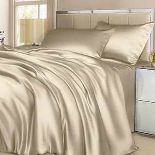BEIGE LIGHT / СВЕТЛЫЙ БЕЖ Евро c простыней на резинке: Шелковое постельное белье, 100% Mulberry 0110EFS