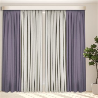 Готовые шторы Кармен Дуэт (выс.260) фиолетовый/серый