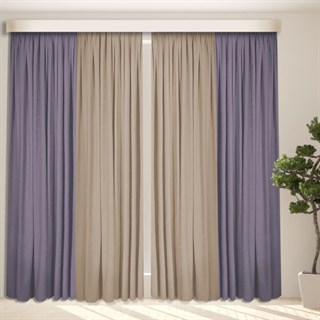 Готовые шторы Кармен Дуэт (выс.260) фиолетово-бежевые