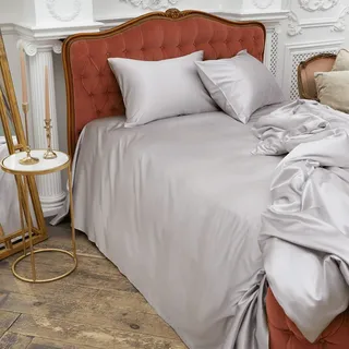 GRASS SILVERY GREY Евро: Шелковое постельное белье G-2220050