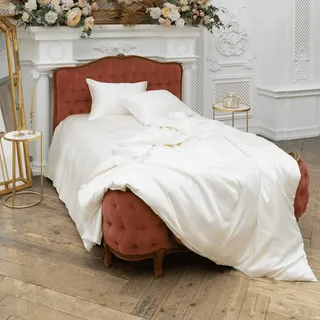 GRASS CREAMY WHITE / БЛИССЕН Дуэт (семейное): Шелковое постельное белье G-2121550