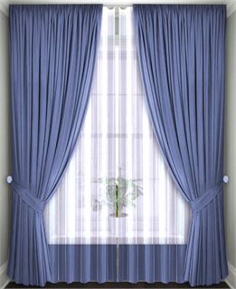 Комплект штор Кармен 150х260 с вуалью, индиго 60090