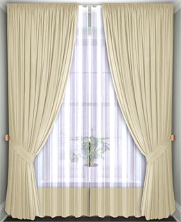 Комплект штор Кармен 150х260 с вуалью, светло-бежевый 60092