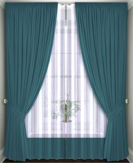 Комплект штор Кармен 150х260 с вуалью, темно-бирюзовый 60135