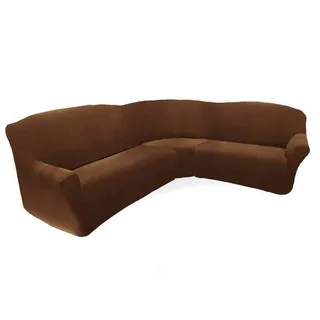 Чехол на угловой диван 270-380 см классический универсальный Тейде марон ECH_8/201-11-pr
