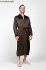 CHOCOLATE / ШОКОЛАД XXXXL (56-58) Мужской шелковый халат, 100% Mulberry MRCH2004XL