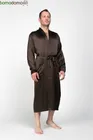 CHOCOLATE / ШОКОЛАД XXXXXL (58-60) Мужской шелковый халат, 100% Mulberry MRCH2005XL