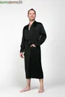 BLACK PREMIUM / ЧЕРНЫЙ ПРЕМИУМ XXXL (54-56) Мужской шелковый халат, 100% Mulberry MRBL2003XL