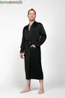 BLACK PREMIUM / ЧЕРНЫЙ ПРЕМИУМ XXXXXL (58-60) Мужской шелковый халат, 100% Mulberry MRBL2005XL