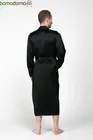 BLACK PREMIUM / ЧЕРНЫЙ ПРЕМИУМ XXXXXL (58-60) Мужской шелковый халат, 100% Mulberry MRBL2005XL