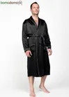 BLACK PREMIUM / ЧЕРНЫЙ ПРЕМИУМ PREMIUM XL (50-52) Мужской шелковый халат, 100% Mulberry MRBL200XL-p