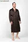 ШОКОЛАД PREMIUM L (48-50) Мужской шелковый халат, 100% Mulberry MRCHWIL200L-p
