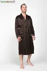 ШОКОЛАД PREMIUM XL (50-52) Мужской шелковый халат, 100% Mulberry MRCHWIL200XL-p