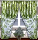Готовые шторы Блэкаут-жаккард Корона зеленый/белый 180х270, 2 шт. 50015