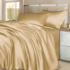 BEIGE / БЕЖ Евро c простыней на резинке: Шелковое постельное белье, 100% Mulberry 0720EFS