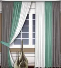 София Трио | Шторы 180х240 см | софт, бирюза/серый/белый 500071