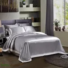 PLAZA GREY / ПЛАЗА СЕРЫЙ Евромакси: Шелковое постельное белье, 100% Mulberry 0713EM