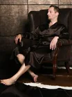 CHOCOLATE / ШОКОЛАД XXXL (54-56) Мужской шелковый халат, 100% Mulberry MRCH2003XL