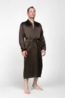 CHOCOLATE / ШОКОЛАД XXL (52-54) Мужской шелковый халат, 100% Mulberry MRCH2002XL