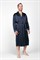 BRILLIANT DARK BLUE PREMIUM XXXXL (56-58) Мужской шелковый халат, 100% Mulberry MRNAVYB2004XL