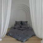 БРИЛЛИАНТ серый | Простыня на резинке 200x200x40 см | сатин, 100% тенсел G-171200200