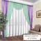 Комплект легких штор с ламбрекеном, сиреневый/мятный 81006 Комплект легких штор с ламбрекеном, сиреневый/мятный 81006