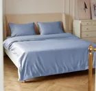 PURE BLUE / ЧИСТО-ГОЛУБОЙ Постельное белье евро: люкс-сатин, египетский хлопок C1010E