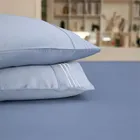 PURE BLUE / ЧИСТО-ГОЛУБОЙ Постельное белье евро: люкс-сатин, египетский хлопок C1010E