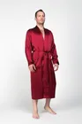 ВИННЫЙ XXXL (54-56) Мужской шелковый халат, 100% Mulberry MRR2003XL