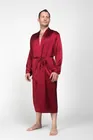 ВИННЫЙ XXXL (54-56) Мужской шелковый халат, 100% Mulberry MRR2003XL