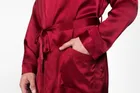 ВИННЫЙ XXXL (54-56) Мужской шелковый халат, 100% Mulberry MRR2003XL